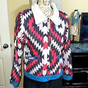 Misslook Faux Sherpa Southwest Jacket